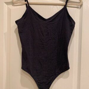Everlane Black Cami Bodysuit Small  Womens Thong Black Supima Cotton Capsule